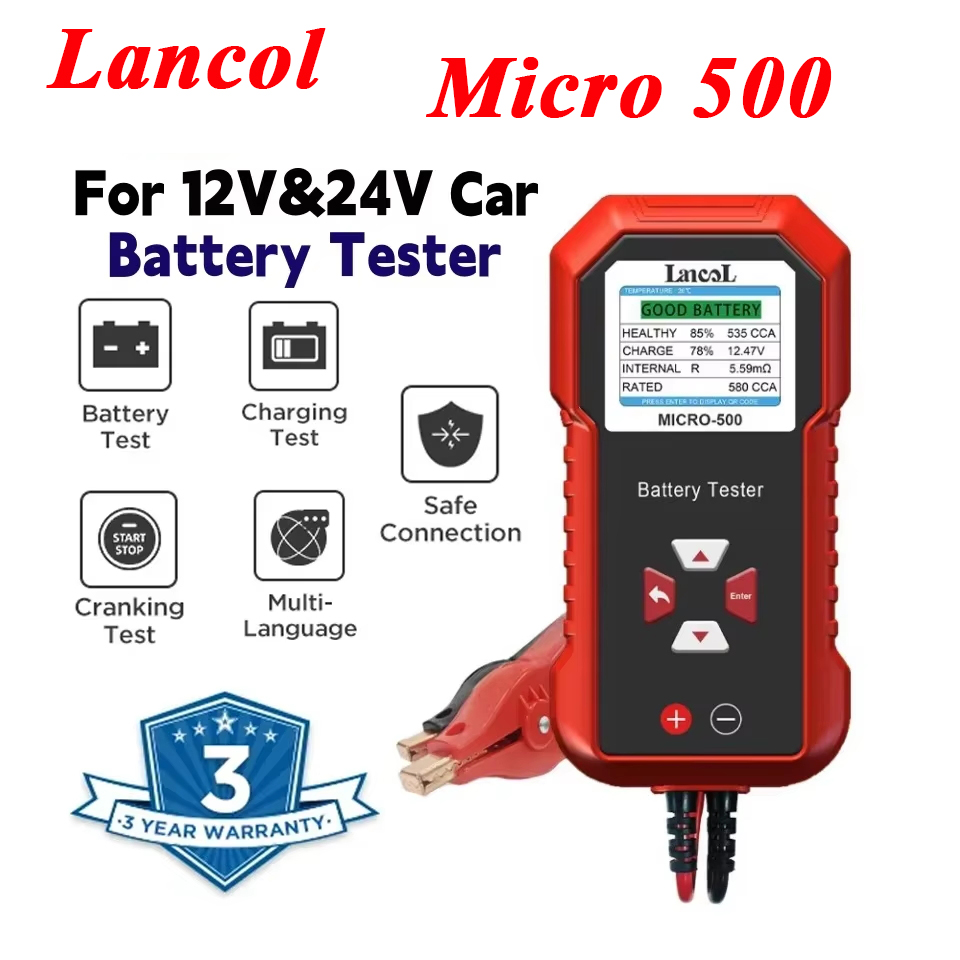 Battery Load Tester - Lancol Micro 500 12V 24V testeur